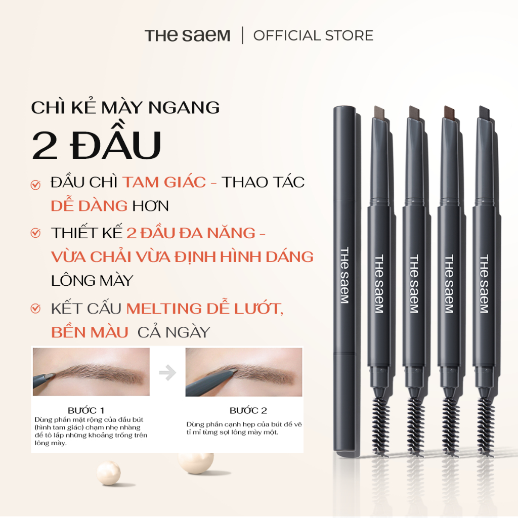 [THE SAEM] Chì Kẻ Mày Ngang 2 Đầu THE SAEM Saemmul Artlook Eyebrow (0.2g)