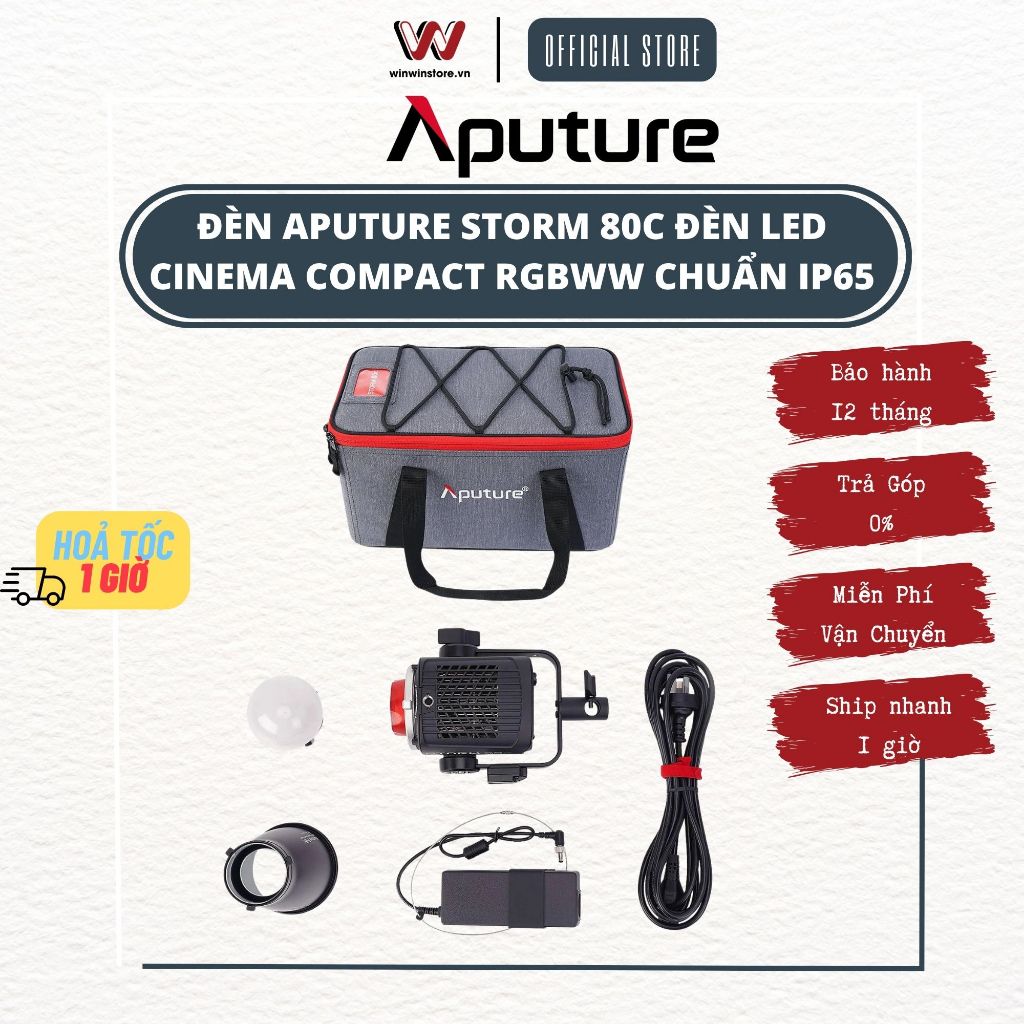 Đèn studio Aputure STORM 80c đèn LED cinema compact RGBWW chuẩn IP65 - Hàng Chính Hãng BH 12 Tháng