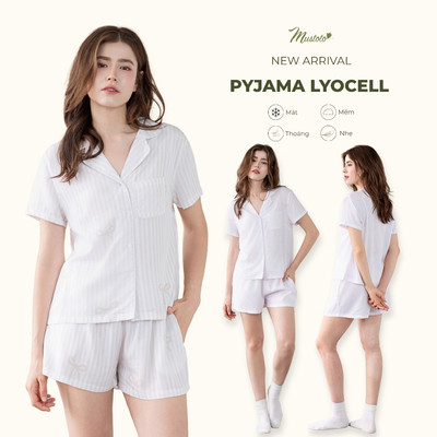 [EASY LYOCELL] MUSTOTO Bộ Mặc Nhà Pijama Ngắn Vải Lyocell Thoải Mái Hè (MB81)