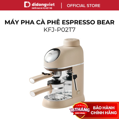 Máy Pha Cà Phê Espresso Bear CFM-025RU (KFJ-P02T7) - 5 Bar, 800W, Tạo Bọt Sữa - Hàng Chính Hãng