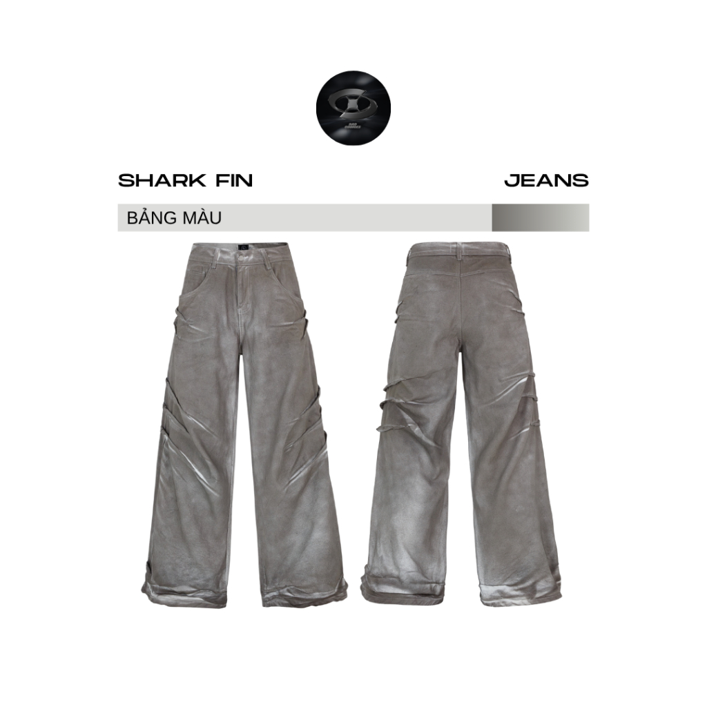 Bad Choices | Quần Jean Shark Fin Wide-Leg ống rộng Wash màu Streetwear Style | BigBuy360 - bigbuy360.vn