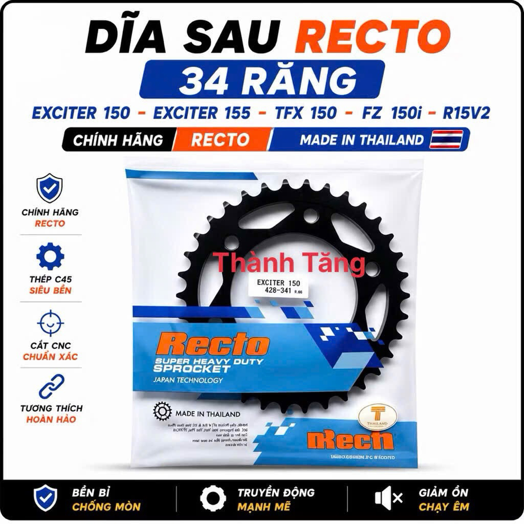 Dĩa sau 34 răng exciter 150,exciter 155,tfx 150,fz 150i,r15v2 đủ size độ