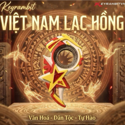 [Keyrambitvn] Keyrambit Việt Nam Lạc Hồng - Phiên Bản Kỷ Niệm 30/04 Đặc Biệt - In 3D + Resin - Móc K