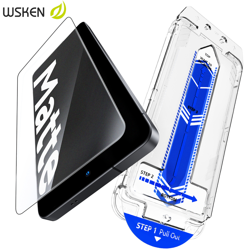 wsken Kính cường lực mờ chống sốc, chống vỡ cho Samsung mọi dòng - Không viền đen, chống lóa màn hìn