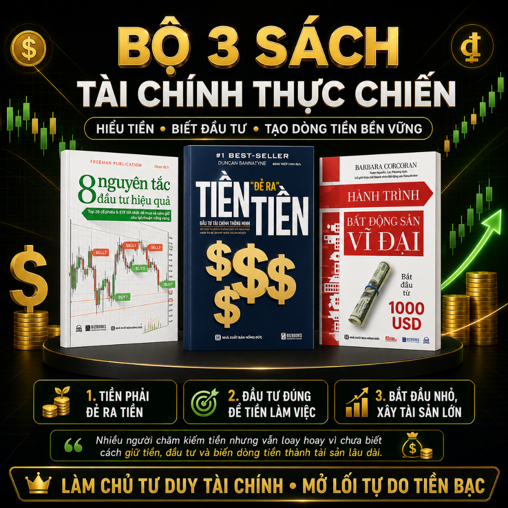 Bộ Sách Tài chính - Hành Trình Bất Động Sản Vĩ Đại , Tiền Đẻ Ra Tiền và 8 nguyên tắc đầu tư hiệu quả