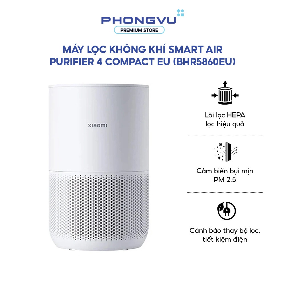 Máy Lọc Không Khí Xiaomi Smart Air Purifier 4 Compact EU BHR5860EU - HEPA Lọc Bụi PM0.3 PM2.5, WiFi 