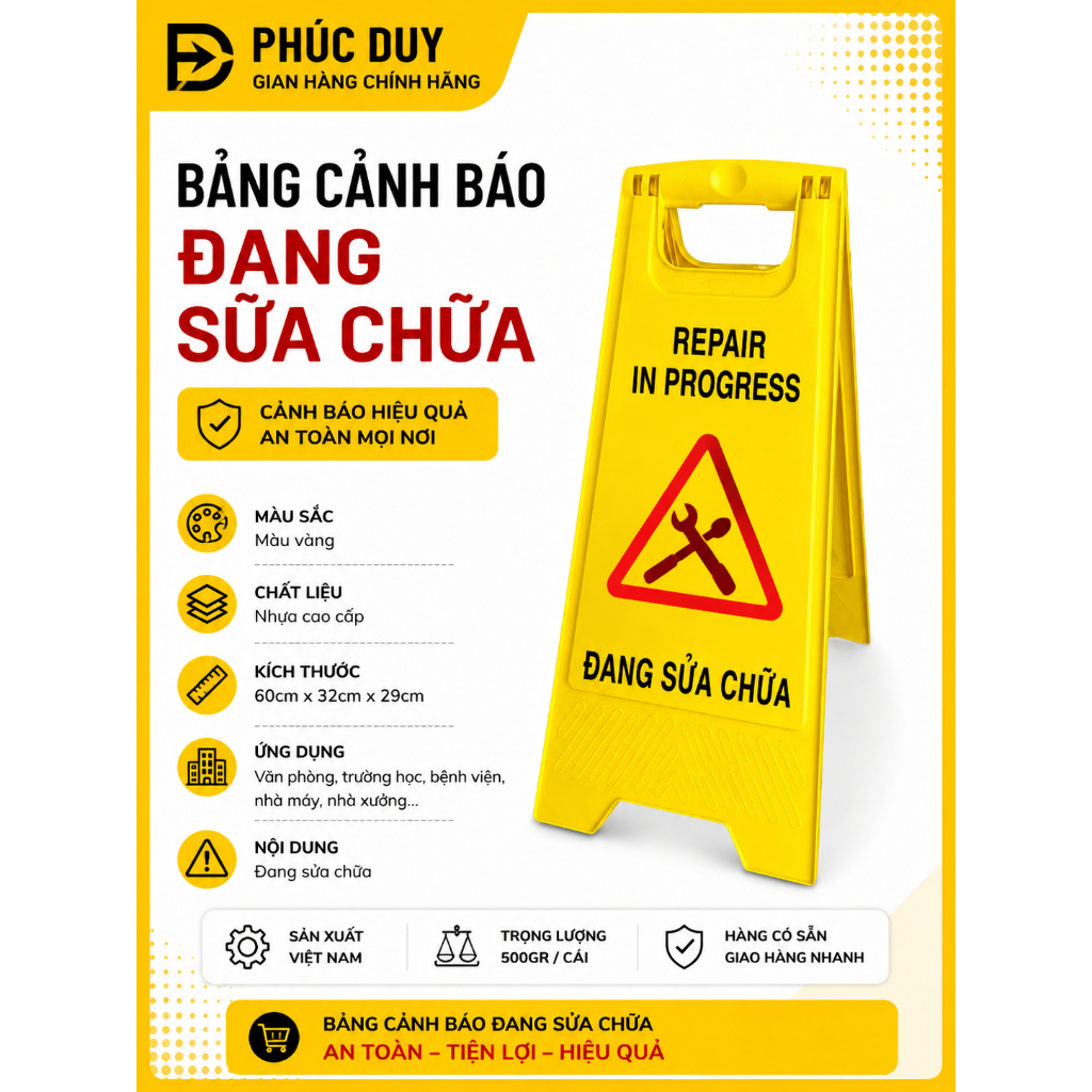 BẢNG CẢNH BÁO ĐANG SỬA CHỮA.
