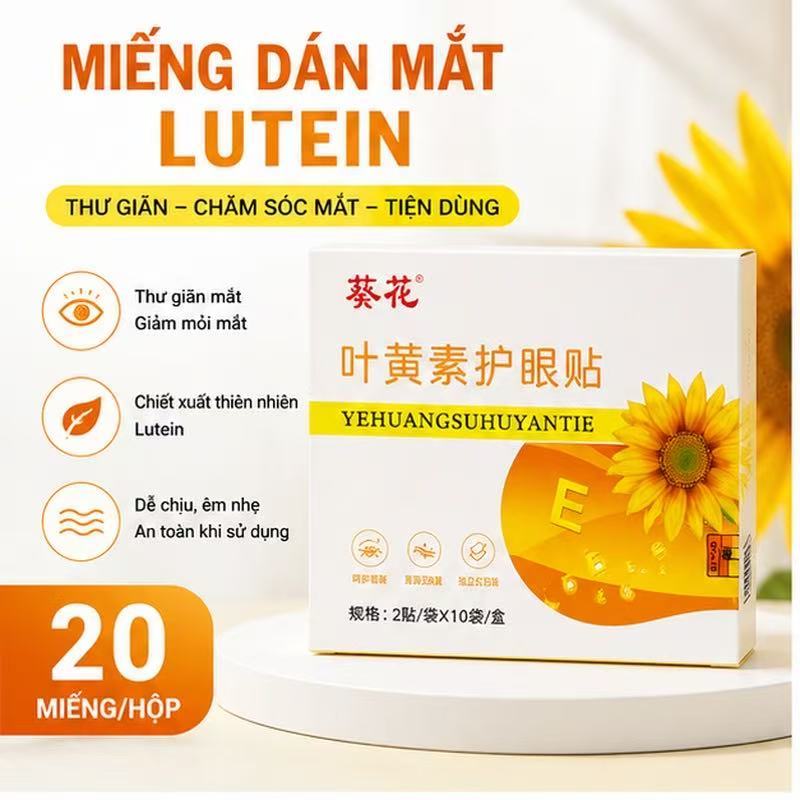 miếng dán mắt lutein 20 miếng chăm sóc mắt giảm mỏi tiện dùng
