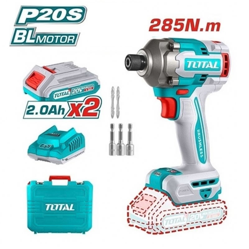 Bộ máy vặn vít 285Nm dùng pin 20V Total TIRLI2028 Hàng chính hãng bảo hành 6 tháng