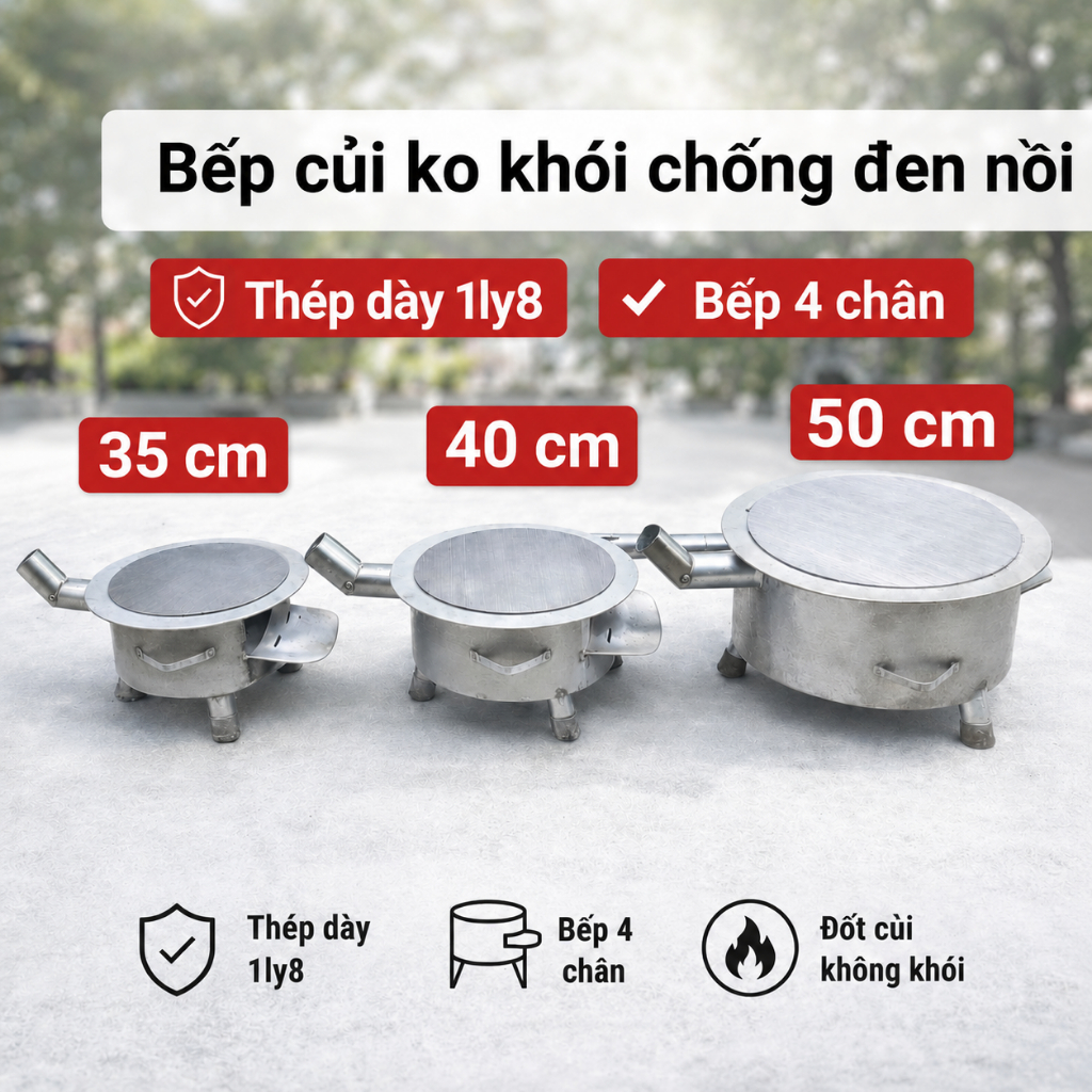 Bếp củi đa năng tiết kiệm củi, không khói,  không đen nồi ( Bếp đun củi đa năng, lò đun củi) lỗi bảo