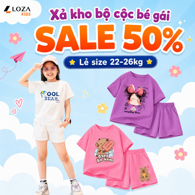 [XẢ KHO SIZE 130] Bộ đồ cho bé gái nhiều mẫu - Quần áo trẻ em nữ  từ 22-26kg - Loza Kids XB005