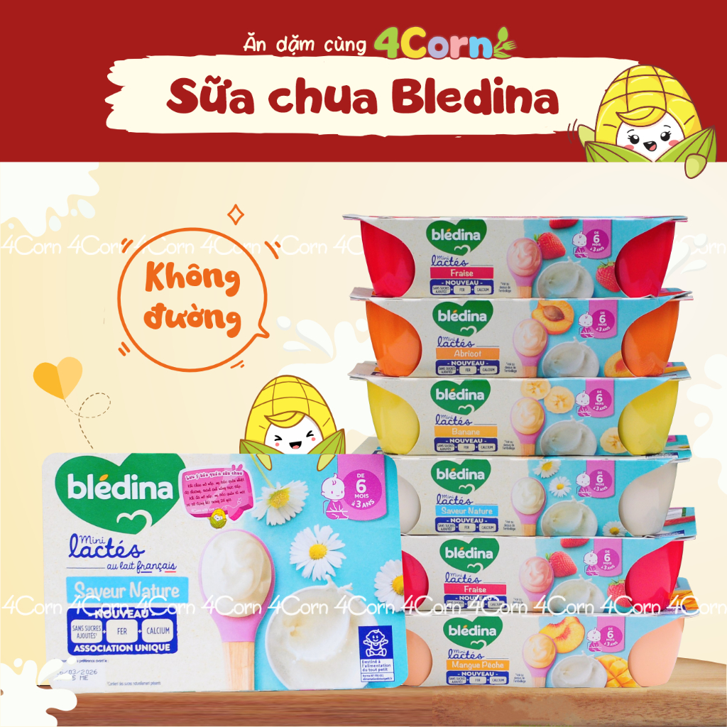 Sữa chua nguội Blédina Mini Lactés Pháp - Cho bé 6m+