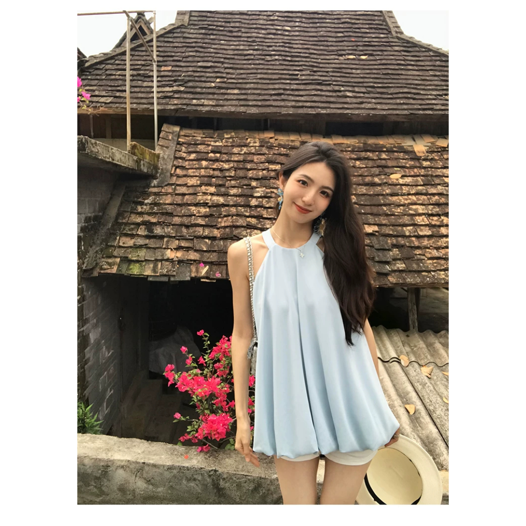 [MULVAN] Áo cổ yếm MULVAN - màu xanh