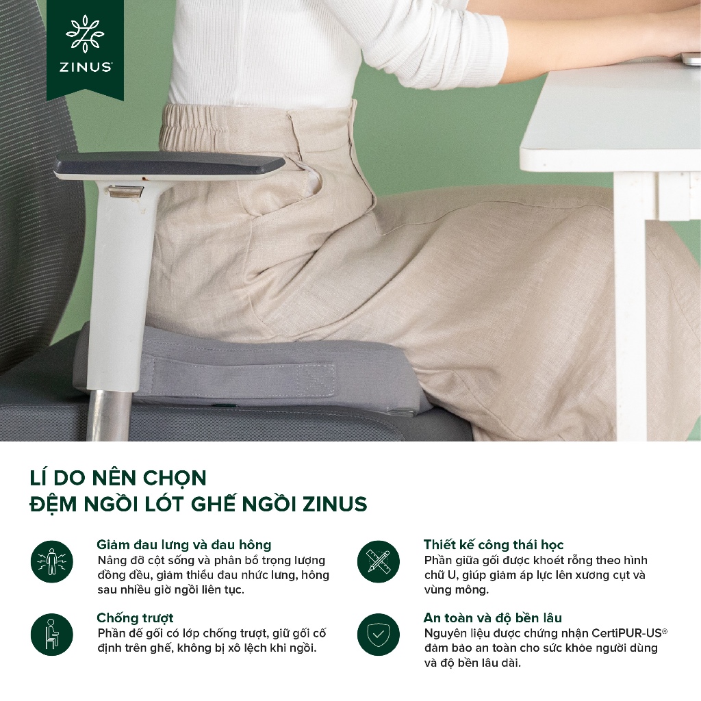 [Shopee Vip] Đệm Gối Lót Ghế Memory Foam Hỗ Trợ Cột Sống Cho Dân Văn Phòng