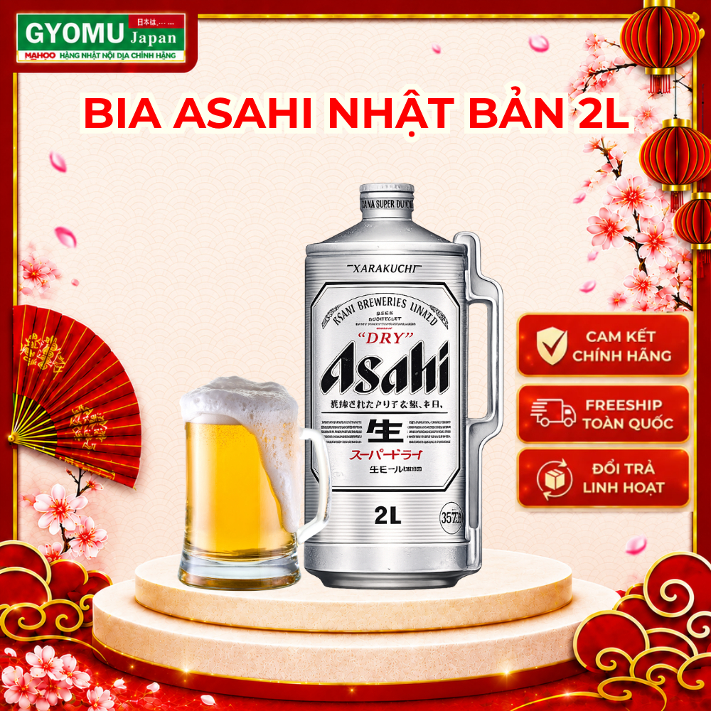 Bia Asahi Nhật Bản lon 2L - GYOMU JAPAN