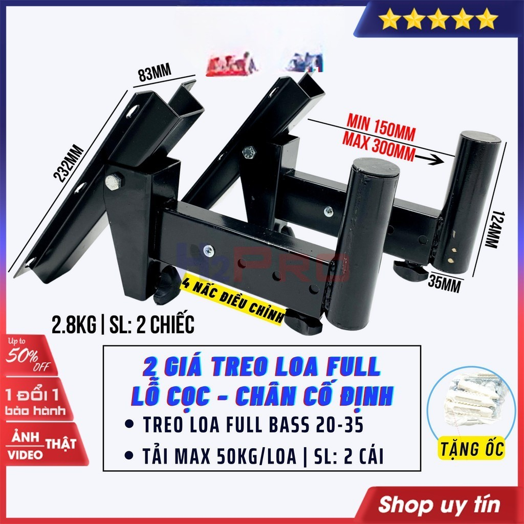 [Top Value] 2 Giá Treo Loa Full 30 Chân Cố Định, Giá Cọ.c Treo Loa Đứng Cao Cấp Chịu Tải 50kg - Chắc