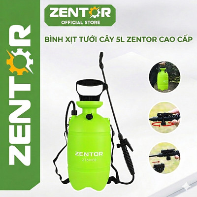 Bình Xịt Tưới Cây 5L ZENTOR Cao Cấp - Bình Phun Thuốc Sâu, Phun Sương, Thuốc muỗi, Vòi Hai Chế Độ