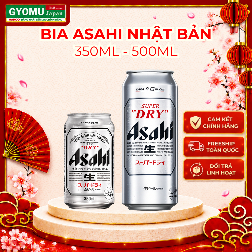 Bia Asahi 350ml, 500ml Nhật Bản - GYOMU JAPAN