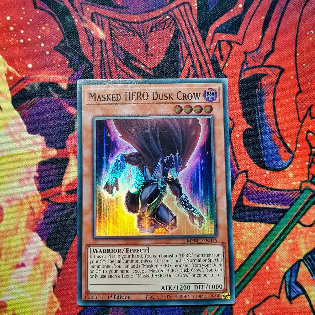 Thẻ bài Yugioh chính hãng | Masked HERO Dusk Crow | MZMU Super Rare.