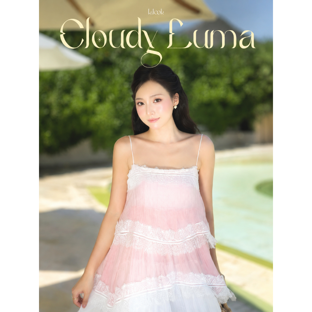 KLOOK, CLOUDY LUMA, Váy Maxi dài che chân, áo 2 dây, Hồng Ombre – Voan Ren Tiểu Thư Đi Biển