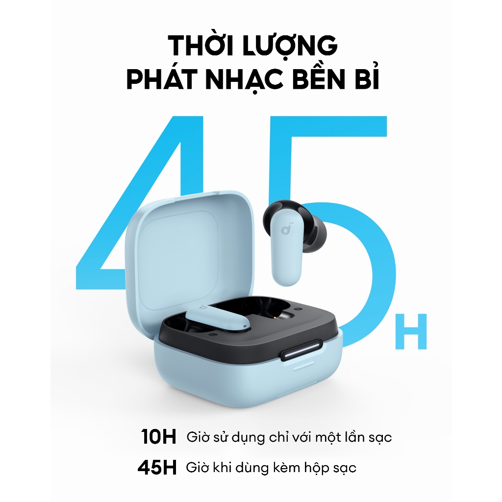 Tai nghe Bluetooth Soundcore R50i NC - Chống ồn chủ động Adaptive ANC 2.0, BassUp Driver 10mm, pin 45 giờ - A3959 | BigBuy360 - bigbuy360.vn