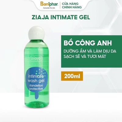 Dung dịch vệ sinh phụ nữ Intimate Ziaja Bồ Công Anh thơm mát dịu nhẹ cân bằng pH dưỡng ẩm 200ml