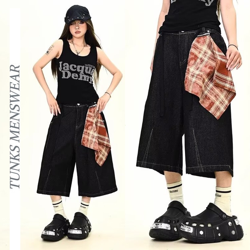 TUNKS Quần Jean Baggy Nam/Nữ Không Nhăn - Chất Denim Dày Dặn | Phong Cách Retro Mỹ