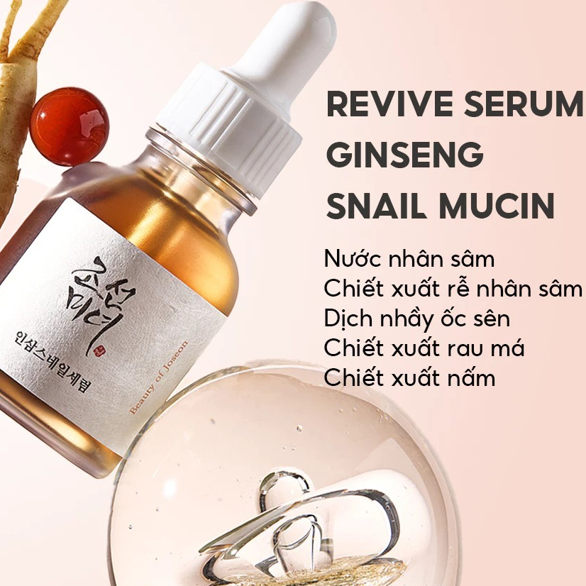 [HM] Tinh chất nhân sâm Beauty Of Joseon Revive Serum: Ginseng + Snail Mucin 30ml [m]