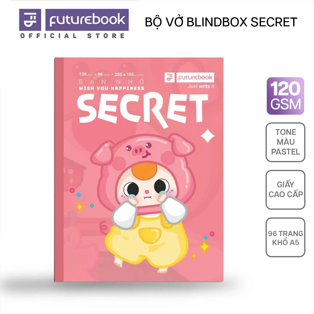 [Hộp 5/6/10 Quyển] Bộ Vở Blindbox Tập Học Sinh - Vở Sinh Viên Bạn Nhỏ SECRET FUTUREBOOK 96/120/200 t