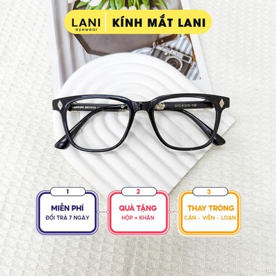 Gọng kính cận nam dáng vuông Hàn quốc 229272 chất liệu nhựa phối kim loại lắp cận có độ theo yêu cầu