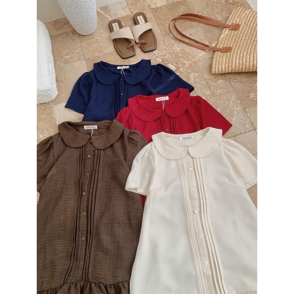 Váy babydoll XIXEOSHOP thắt eo xếp ly  nhẹ nhàng dáng xòe - V239 | BigBuy360 - bigbuy360.vn