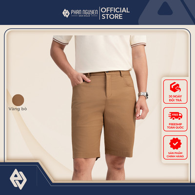 Quần short nam Phan Nguyễn, chất liệu cotton, mềm mại, co giãn tốt, lưng chun, form slim fit QSD.204