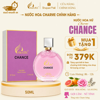 [BÁN CHẠY] Nước hoa nữ Charme Chance 50ml thơm dịu, quyến rũ hương trái cây. Quà tặng người yêu