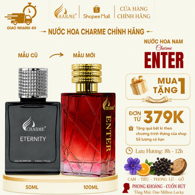 [Tặng chai 10ml] Nước Hoa Nam CHARME ENTER 2024 NEW 60ml|100ml Nam Tính, Mạnh Mẽ Tươi Mát Chính hãng