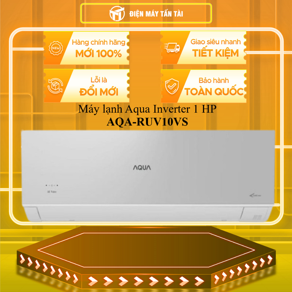 (TOÀN QUỐC) - AQA-RUV10VS - Máy lạnh Aqua Inverter 1 HP AQA-RUV10VS (Dưới 15m² (từ 30 đến 45m³)
