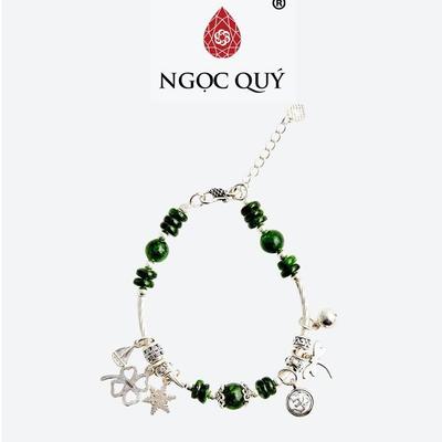 Vòng tay đá Diopside tự nhiên phối charm - Mẫu VC0958 - Ngọc Quý