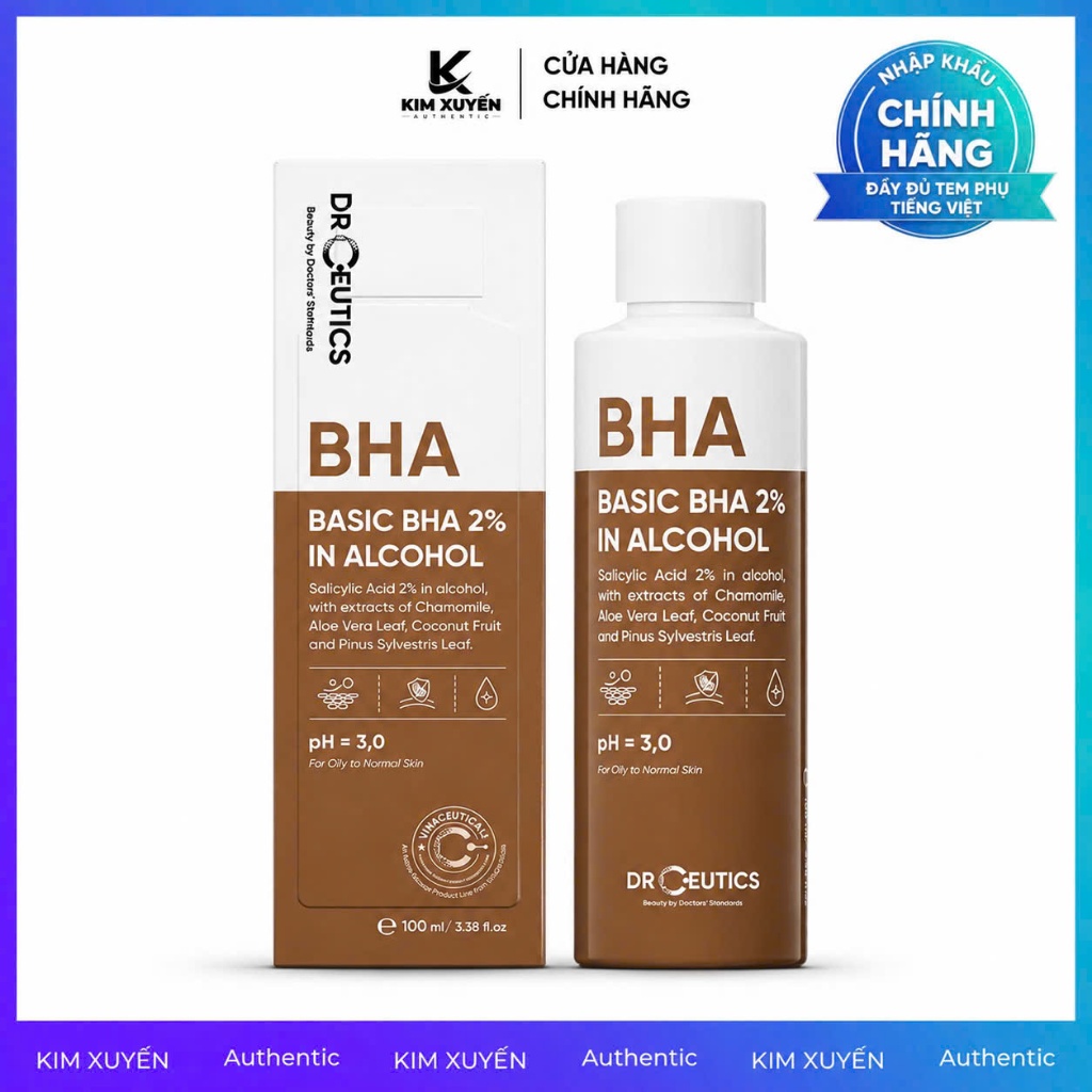 [BHA IN ALCOHOL] Toner Dr Ceutics BHA Basic BHA 2% In Alcohol 100ML
