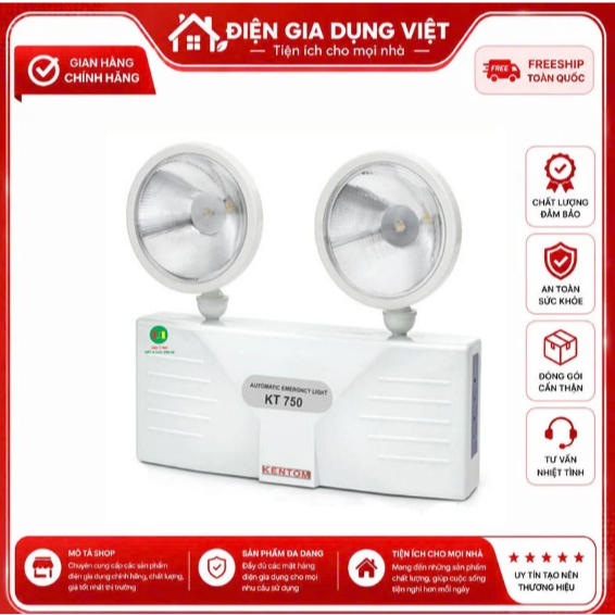 Đèn sạc chiếu sáng khẩn cấp KenTom KT750 - HÀNH CHÍNH HÃNG