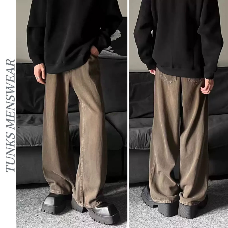TUNKS Quần Jean Nam Baggy Không Nhăn - Chất Denim Cao Cấp | Phong Cách Streetwear Mùa Hè