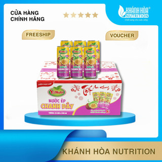 [Siêu Sale] Thùng 24 Lon Nước Ép Chanh Dây YoNutri 240ml Bổ Dưỡng & Thanh Mát - Khánh Hòa Nutrition