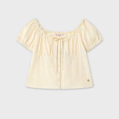 Áo Kiểu Nữ WHO.A.U Puff Sleeve Shirt_WHBLG2521B