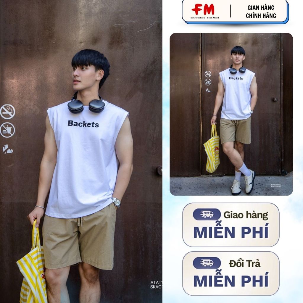Áo Thun Nam Tanktop FMSTYLE  In Chữ Backets Năng Động Hot Trend 26040388