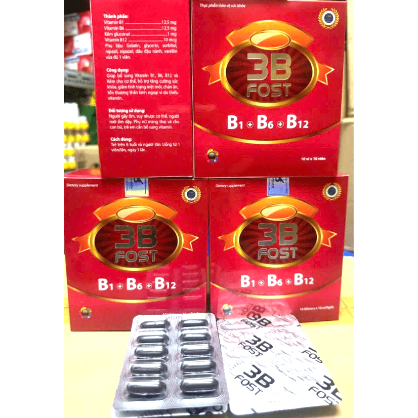 3B FOST  B1 B6 B12  giúp ăn ngon miệng ,bồi bổ cơ thể, nâng cao thể trạng, mệt mỏi, chán ăn B noi