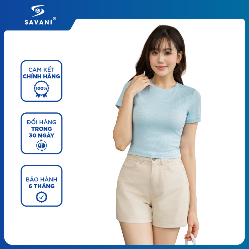 Quần Short Khaki Nữ SAVANI Dáng RegularFit, Chất Khaki Đứng Form, Dễ Phối Đồ WSOS142S6