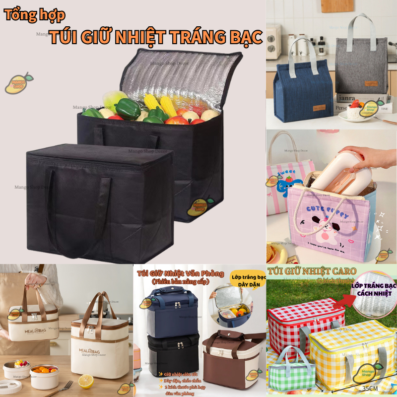 [NHIỀU MẪU] Túi Giữ Nhiệt Tráng Bạc Đựng Thực Phẩm Lạnh Đồ Picnic Du Lịch  ( Túi Cách Nhiệt Giữ Lạnh