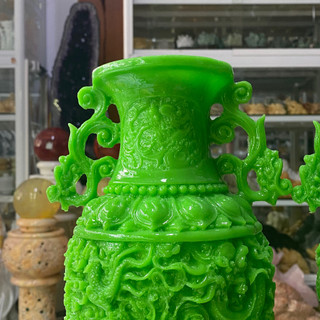 Cặp Bình Hoa Cửu Long Tinh Bột Đá Cao Cấp 35cm - Lục Bình Trang Trí Phong Thủy, Decor Phòng Khách, Thu Hút Tài Lộc