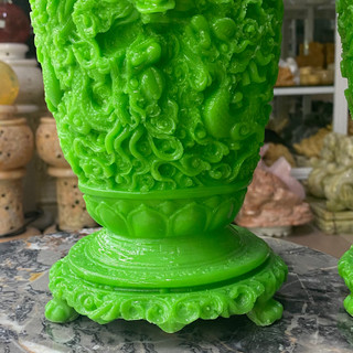 Cặp Bình Hoa Cửu Long Tinh Bột Đá Cao Cấp 35cm - Lục Bình Trang Trí Phong Thủy, Decor Phòng Khách, Thu Hút Tài Lộc