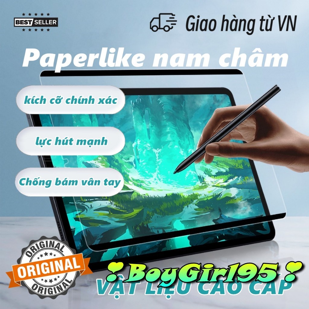 Miếng Dán Màn Hình Paperlike Nam Châm Tháo Rời Dành Cho iPad Pro 11-inch M4 M5, iPad Air M2, iPad Ge