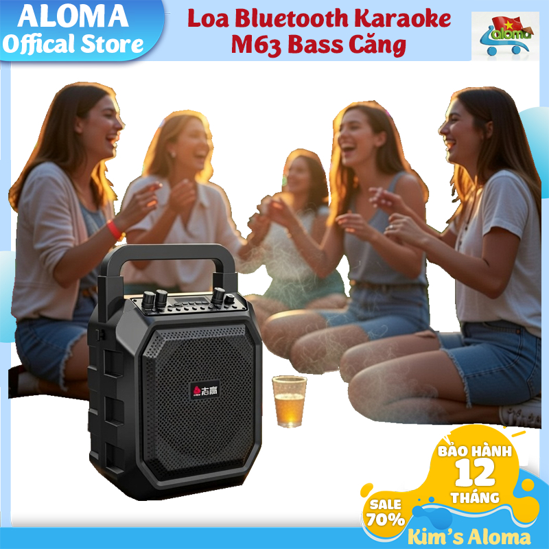 ( Loa M63 không míc) Loa Aloma karaoke bluetooth Chigo M63 âm thanh chất lượng đỉnh cao - Loa không 