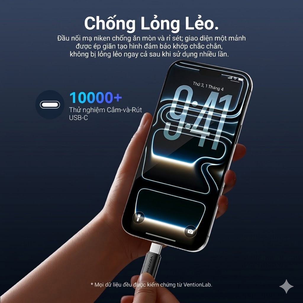 Cáp Sạc Nhanh USB-C 60W Vention PD 3A,Cáp Type C Truyền Dữ Liệu 480Mbps Cho Điện Thoại Laptop Tablet | BigBuy360 - bigbuy360.vn